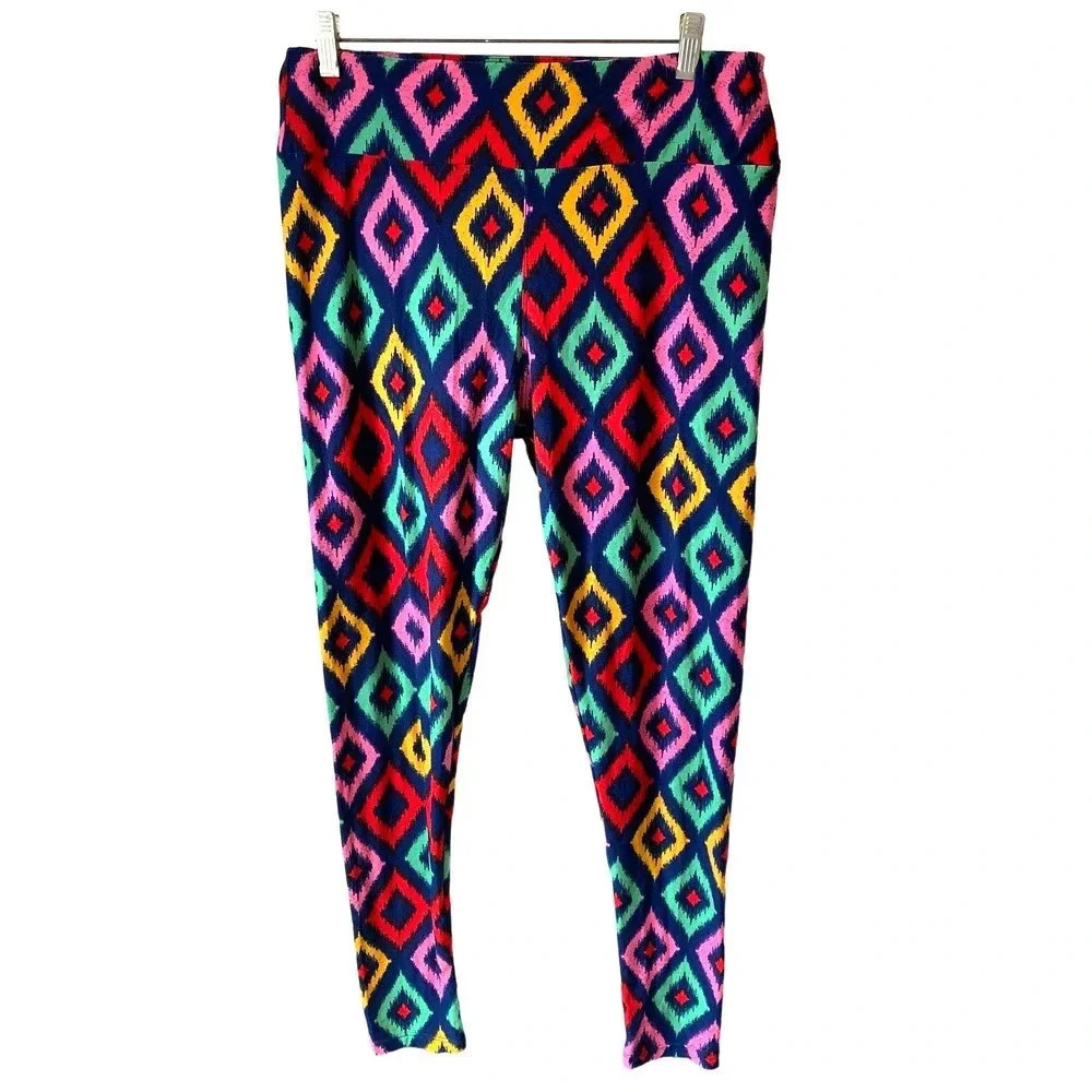 Lularoe Diamonds Print Stretchy Artsy Skinny Leggings Girl/Women M/L Curvy Tall